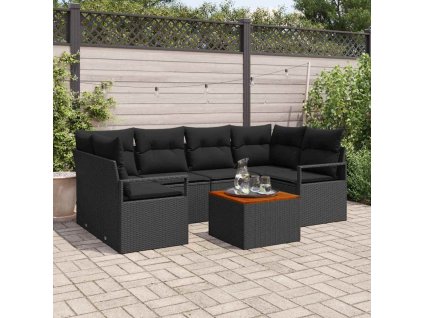 Sada zahradních pohovek 7 pcs Černá 3356329