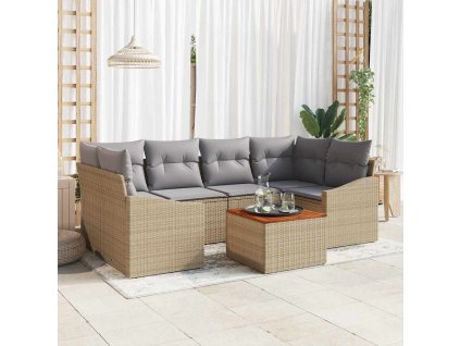 Sada zahradních pohovek 7 pcs béžová a světle šedá 3356453
