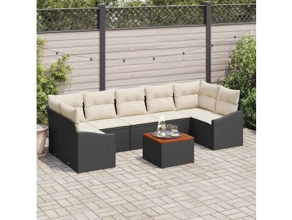 Sada zahradních pohovek 8 pcs Černá a bílá 3356465