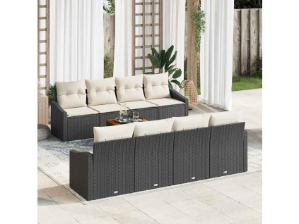 Sada zahradních pohovek 7 pcs Černá a bílá 3356472