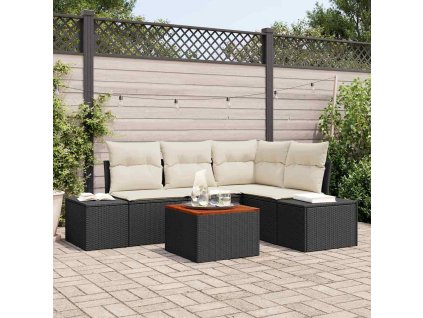 Sada zahradních pohovek 5 pcs Černá a bílá 3356619