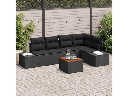 Sada zahradních pohovek 6 pcs Černá 3356630