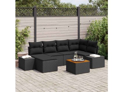 Sada zahradních pohovek 7 pcs Černá 3356651