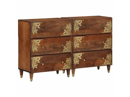 Servírovací skříň s policí 2 pcs medová hnědá 60 x 33 x 75 cm 3310145