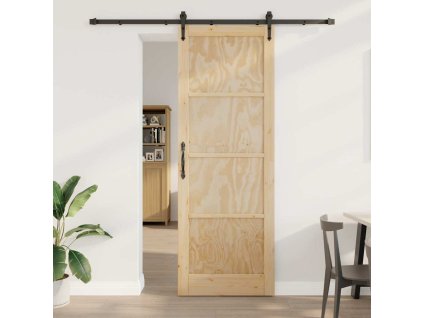 Posuvné dveře ORKDAL Hnědá 83 x 232 cm Masivní borové dřevo 3333816