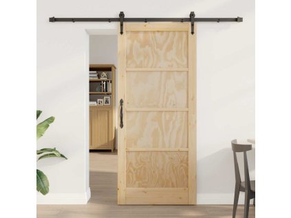 Posuvné dveře ORKDAL Hnědá 86 x 198,5 cm Masivní borové dřevo 3333818