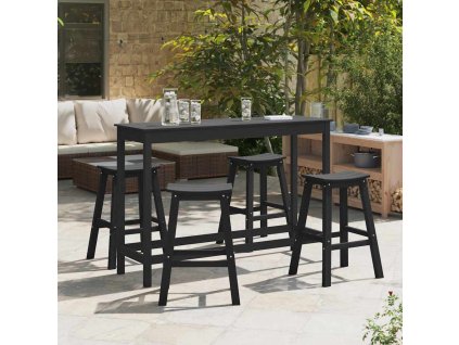 Zahradní barová souprava 4 pcs Černá HDPE 3335805