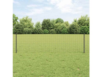 Plot s sloupkem Šedá 0,6 x 50 m Ocel a PVC 3336143