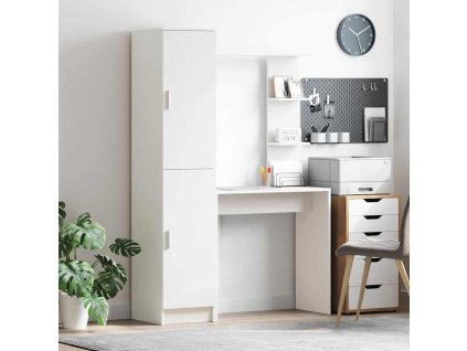 Stůl s úložným prostorem s policí 2 pcs Bílá Kompozitní dřevo 3337281