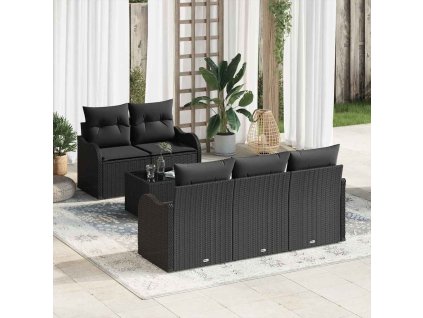 Sada zahradních pohovek Černá polyratan 3345583