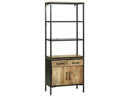 Vysoký bufet Hnědá 70 x 35 x 180 cm Masivní magnovníkové dřevo 3310125