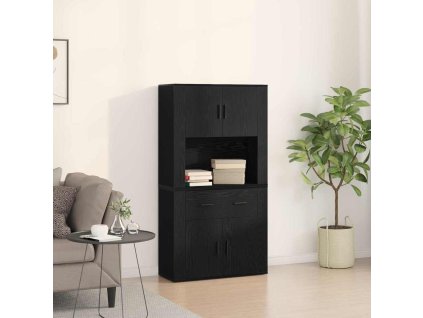 Highboard Černý dub 80 x 33 x 150 cm Kompozitní dřevo 3334342