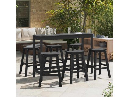 Zahradní barová souprava 6 pcs Černá HDPE 3335808