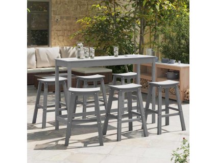 Zahradní barová souprava 6 pcs Světle šedá HDPE 3335809