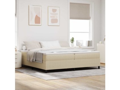 Postel s boxspringem Světle šedá a bílá 203 x 200 x 60 cm 3337486