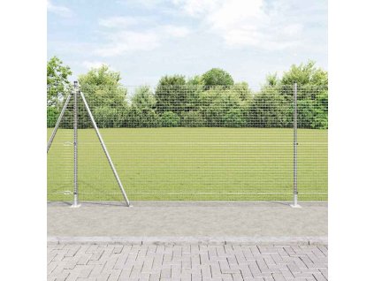 Plotový sloupek. Stříbrná 10 x 1,2 m (25 x 25 mm síť) Ocel 3352288