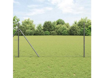 Plotový sloupek. Šedá 10 x 1 m (50 mm síť) Ocel a PVC 3352780