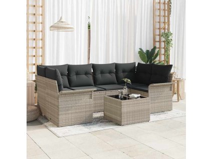 Sada zahradních pohovek 7 pcs Světlá šedá a tmavá šedá 3353931