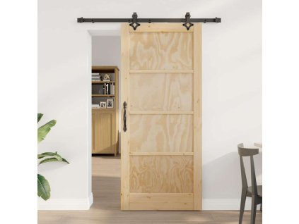 Posuvné dveře ORKDAL Hnědá 86 x 198,5 cm Masivní borové dřevo 3333622