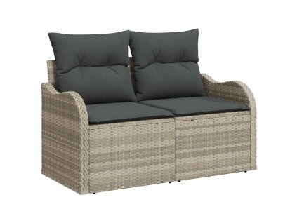 Sada zahradních pohovek 11 pcs Světle šedá polyratan 3354561