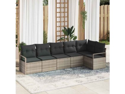 Sada zahradních pohovek s polštářem 6 pcs Světle šedá 3355071