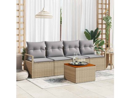 Sada zahradních pohovek 5 pcs béžová a světle šedá 3356306