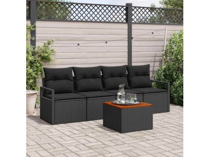 Sada zahradních pohovek 5 pcs Černá 3356308