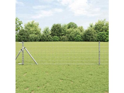 Plot s sloupkem Stříbrná 0,8 x 10 m Ocel a PVC 3350485