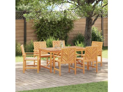 Zahradní jídelní souprava 7 pcs Hnědá masivní akáciové dřevo 3154107