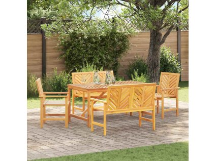 Zahradní jídelní souprava 5 pcs Hnědá masivní akáciové dřevo 3154109
