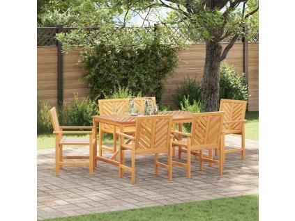 Zahradní jídelní souprava 6 pcs Hnědá masivní akáciové dřevo 3154110