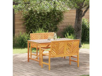 Zahradní jídelní souprava 3 pcs Hnědá masivní akáciové dřevo 3154111