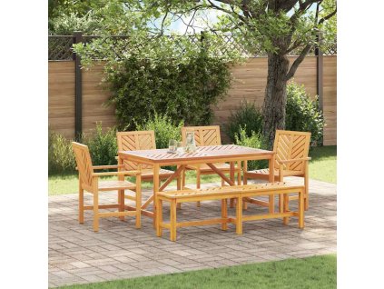 Zahradní jídelní souprava 6 pcs Hnědá masivní akáciové dřevo 3154114