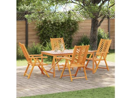 Zahradní jídelní souprava 5 pcs Hnědá masivní akáciové dřevo 3154123