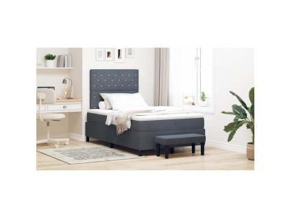 Postel s boxspringem s matrací Tmavě šedá 120 x 190 cm samet 3344433