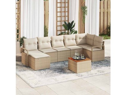 Sada zahradních pohovek 8 pcs Béžovo-bílá 3356405