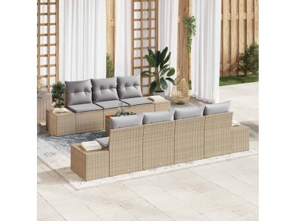 Sada zahradních pohovek 8 pcs béžová a světle šedá 3356586