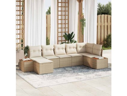 Sada zahradních pohovek 7 pcs Béžová a krémová Poly Ratan 3356801