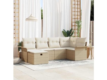 Sada zahradních pohovek s polštářem 6 pcs Poly ratan 3360212