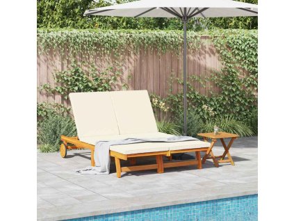 Slunečník 2-osoba Hnědá 125 x 200 x 84cm Masivní akáciové dřevo 3325188