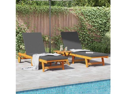 Slunečník 2 pcs Hnědá 63 x 199 x 85cm Masivní akáciové dřevo 3325195