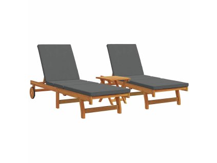 Slunečník 2-osoba 3 pcs Hnědá Masivní akátové dřevo 3325207