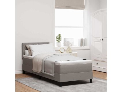 Postel boxspring s matrací s matrací Taupe 80 x 200 cm textil 3338724
