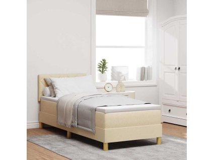 Postel s boxspringem s matrací Krémová 80 x 200 cm textil 3338956