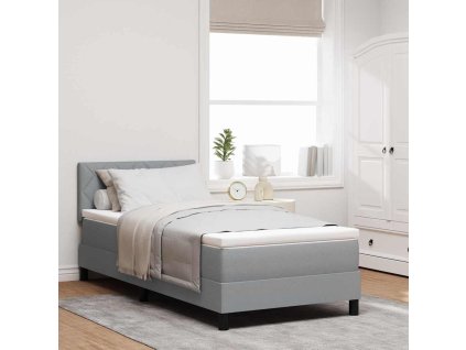 Postel s boxspringem s matrací Světle šedá 90 x 190 cm textil 3342247