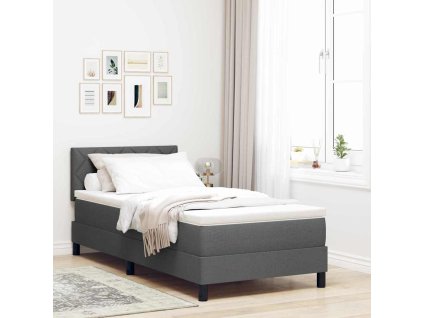 Postel s boxspringem s matrací Tmavě šedá 90 x 190 cm textil 3342248