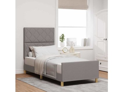 Rám postele s čelo Taupe 100 x 200 cm textil 3344785