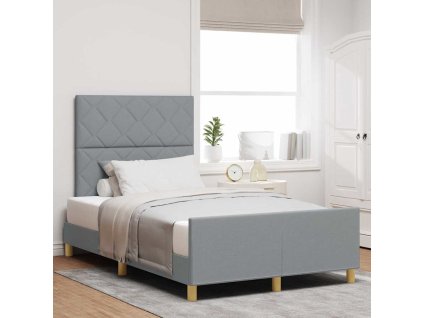 Rám postele s čelo Světle šedá 120 x 200 cm textil 3344795