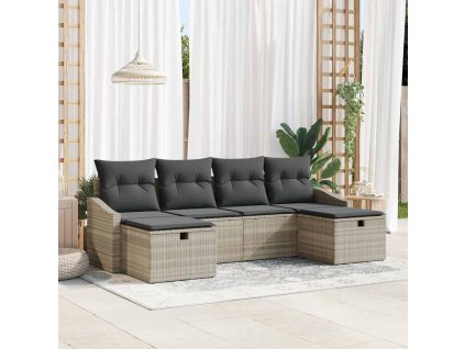 Set pohovek s polštářem 6 pcs polyratan 3360653