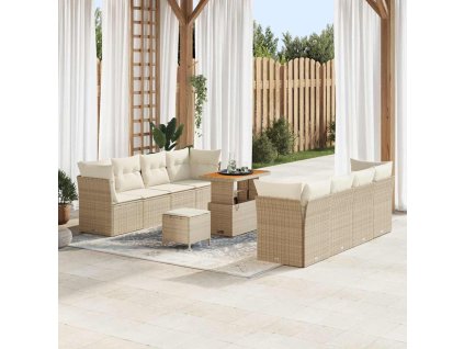 Sada zahradních pohovek 11 pcs Béžová polyratan 3361461